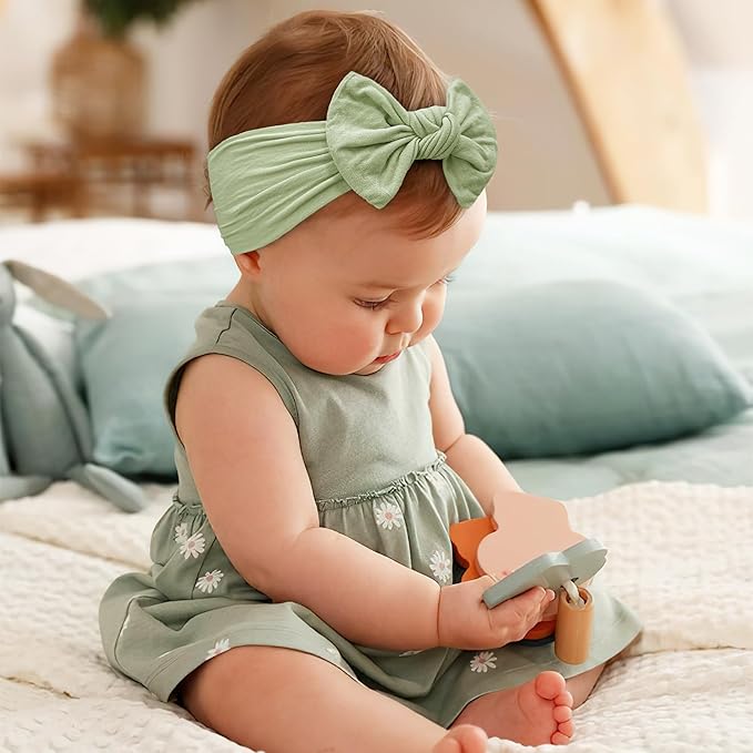 kangaroo 25 Colors Baby Girl Headbands 4 inches Hair Bows Super Soft High Stretchy Hair Turban Head Wraps Headbands for Infant Newborn Toddlers Girls and Kids