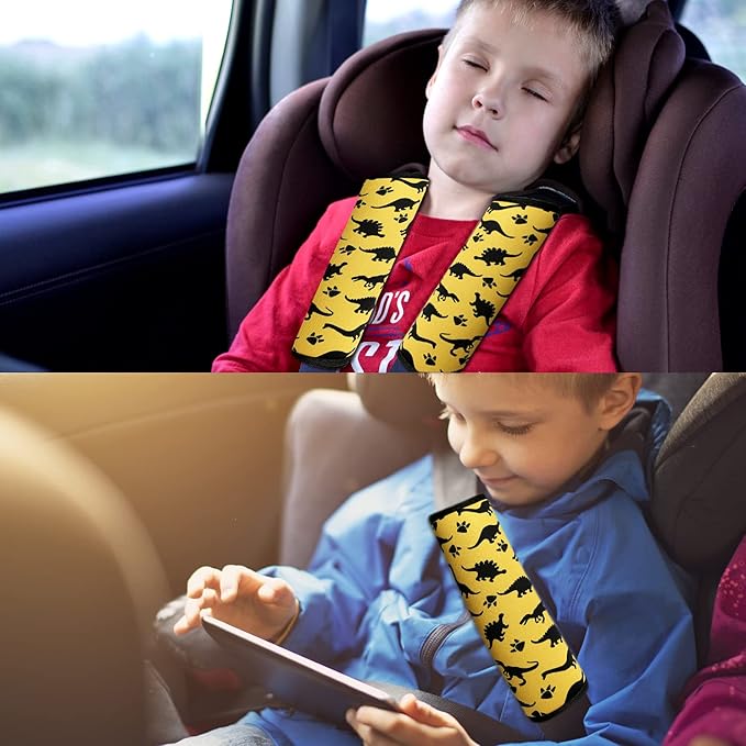 Seat Belt Cover for Kids, Seat Belt Pad for Boys Girls, Car Seat Straps Shoulder Pads for Kids, Kid's Seat Belt Cushion, Shoulder Strap Pad, 1 Piece （Dinosaur）