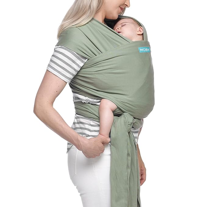 Moby Baby Wrap Carrier Classic for Newborns to Toddlers (8-33lbs), Infant Sling Carrier, Lightweight & Hands Free Design, Adjustable for All Body Types (Pear)