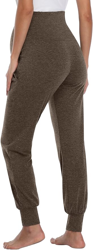AMPOSH Women's Maternity Pants Stretchy Lounge Workout Sweatpants Casual Loose Comfy Pregnancy Joggers with Pockets