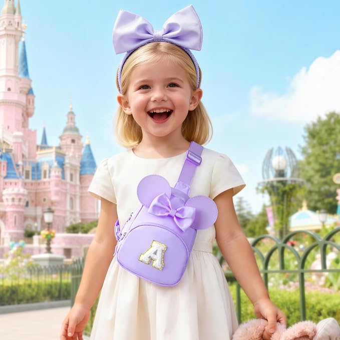 YOOLIFE Birthday Gifts for 2 3 4 5 6 7 8 Year Old Girls Kids, Small Initial Sling Bag for Girls Crossbody Bag, Fanny Pack Little Girl Purse, Letter Bags Fashion Stuff, Purple (I)