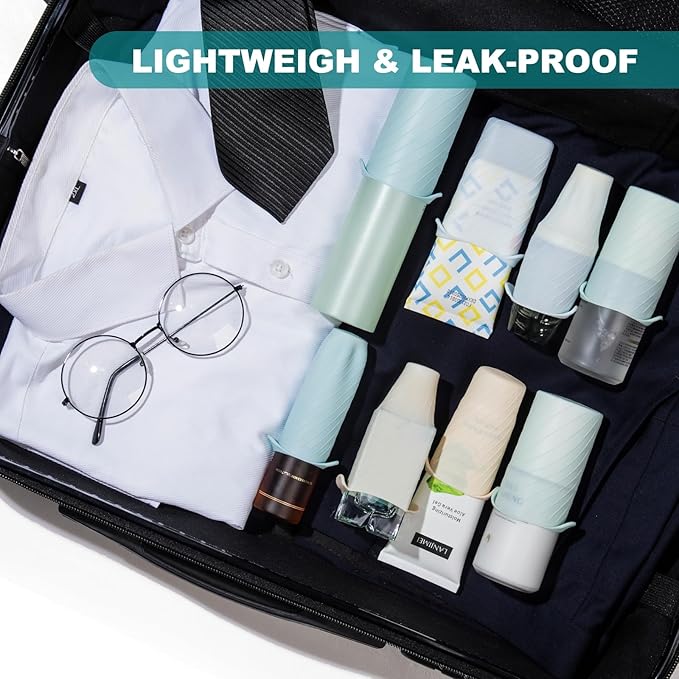 Bottle Covers for Travel, Leak Proofing, Travel Size Container Silicone toiletry sleeves, Leak Locks Travel Accessories for Shampoo Wash Body Bottles and other beauty and personal care(8pcs)