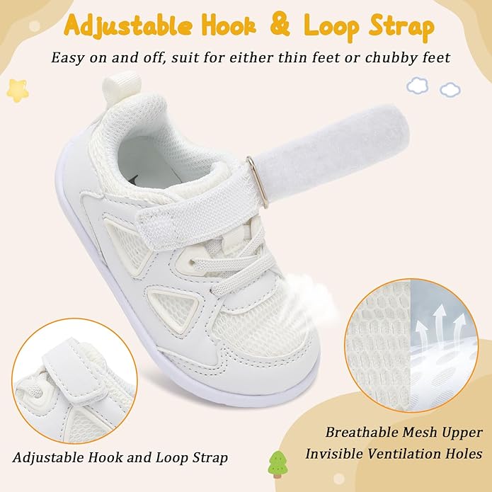 L-RUN Baby Shoes Boys Girls First Walkers Breathable Infant Sneakers Flexible Non-Slip Sole Walking Shoes for Toddlers
