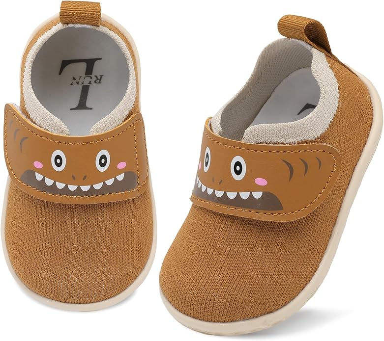 L-RUN Baby Shoes Boys Girls First Walking Shoes Infant Sneakers Toddler Crib Shoes Lightweight Breathable Non-Slip Soles