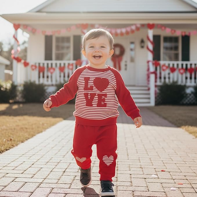 Infant Baby Boy Fall Clothes Set Funny Letter Sweatshirt Pant Outfit Toddler Winter Clothes 6 12 18 Months 2T 3T