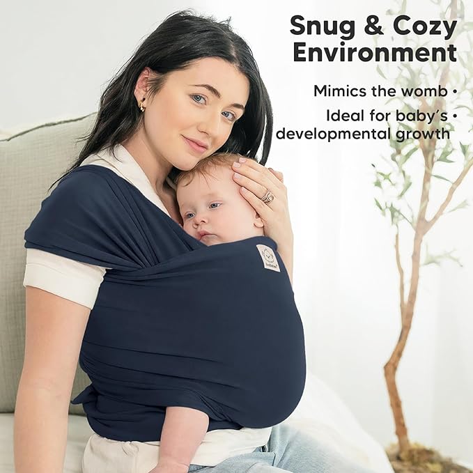 KeaBabies Baby Wrap Carrier - All in 1 Original Baby Carrier Newborn to Toddler Sling, Easy to Wear, Hands Free Bonding, Lightweight, Breathable Infant Wraps (Midnight)