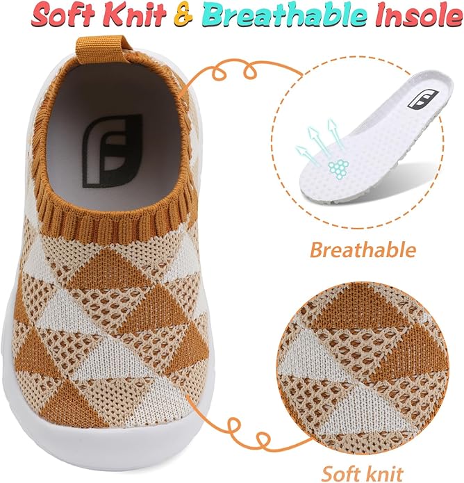 JOINFREE Toddler Boys Girls Sneaker Slip On Shoes Kids Lightweight Breathable Walking Shoes