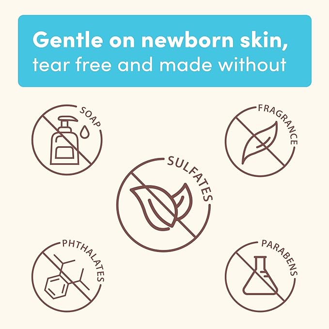 Aveeno Baby Healthy Start Nourishing Newborn Wash, Hypoallergenic Baby Body Wash, Prebiotic Oat, Gently Cleanses Sensitive Skin, No added Fragrances & Parabens, Tear-free, 8 fl. oz