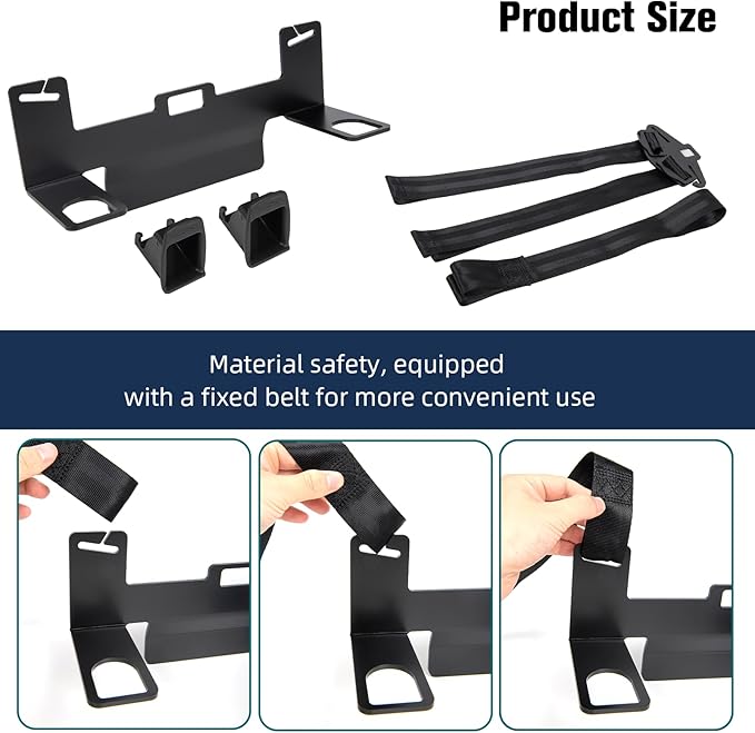 ISOFIX Universal Car Seat Mount Bracket, Child Safety Car Seat Latch Anchor Kit, Steel Seat Latch Interface Bracket for SUVs, MPVs, and Off-Road Vehicles, 330*145*104/110mm