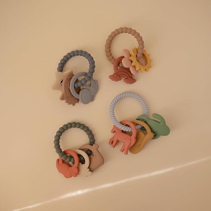 mushie Silicone Nature Teething Ring Toy