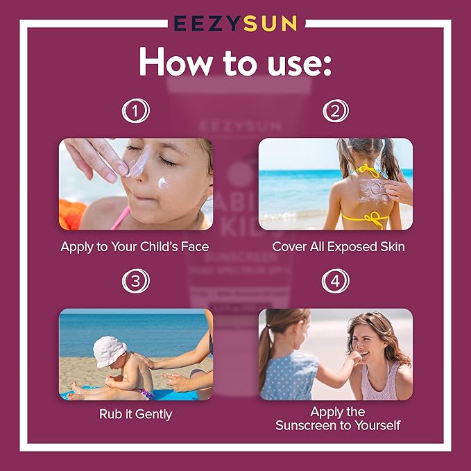 SPF 50 Mineral Sunscreen for Kids & Babies - Non-Greasy, Water Resistant, Gentle for Sensitive Skin Baby Sunscreen with Aloe Vera - Cruelty-Free - Sun Protection for Face & Body - 3.3 fl oz