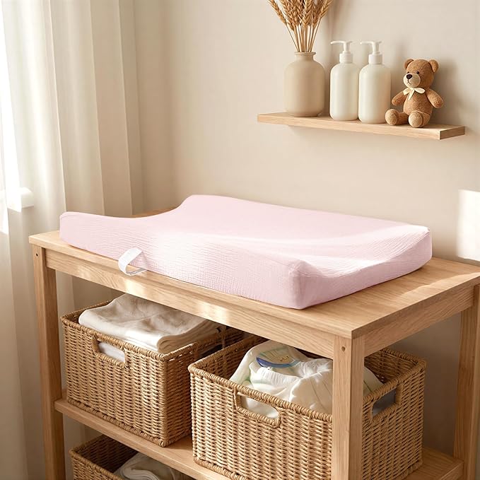 lulumoon Muslin Changing Pad Cover: Baby Diaper Changing Table Pad Cover - Changing Pad Sheets for Girls Boys
