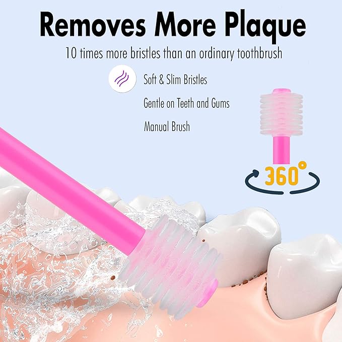 First Teeth Oral Care Kit by Brilliant Oral Care - Includes Baby's 1st Teether Brush, Brilliant Baby Toothbrush & 2oz Spry Strawberry-Banana Tooth Gel 4 Months Old and Up, Pink (00545P)