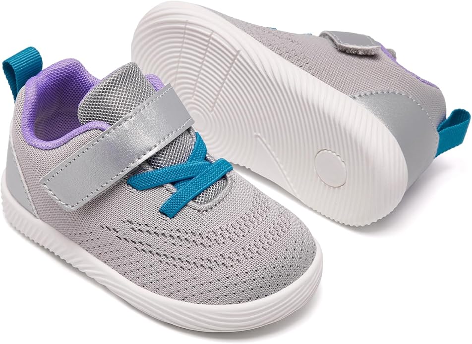 MORENDL Toddler Sneakers Baby Boys & Girls Barefoot Shoes Lightweight Breathable Walking Running Tennis Athletic Sport Shoes