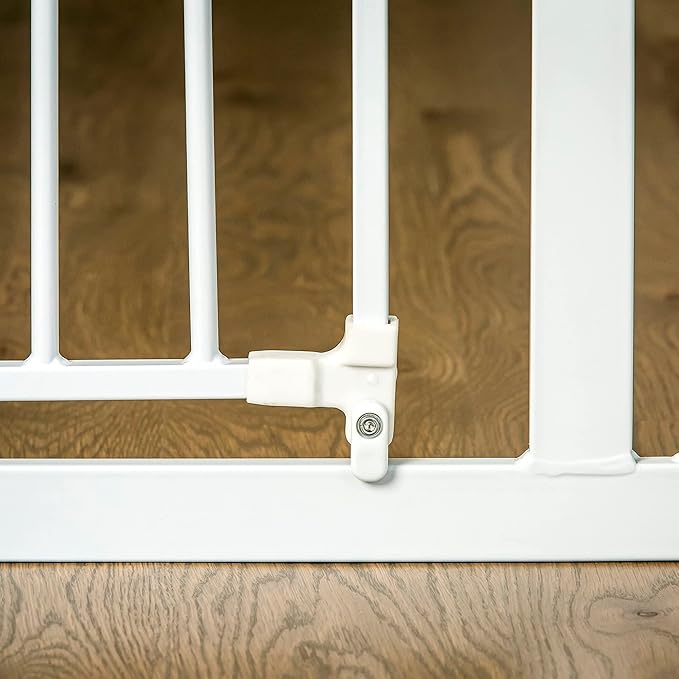 Regalo Safety 38" Baby Gate for Doorways & Bottom of Stairs, Pressure Mount Design for Babies, Toddlers & Pets, Tested & Safe for 30 Years, American Designed, American Owned, White