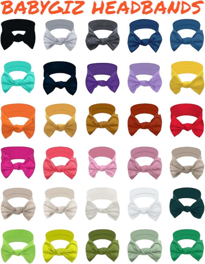 Baby Girl Headbands-Infant,Toddler Cotton Handmade Hairbands with Bows Child Hair Accessories