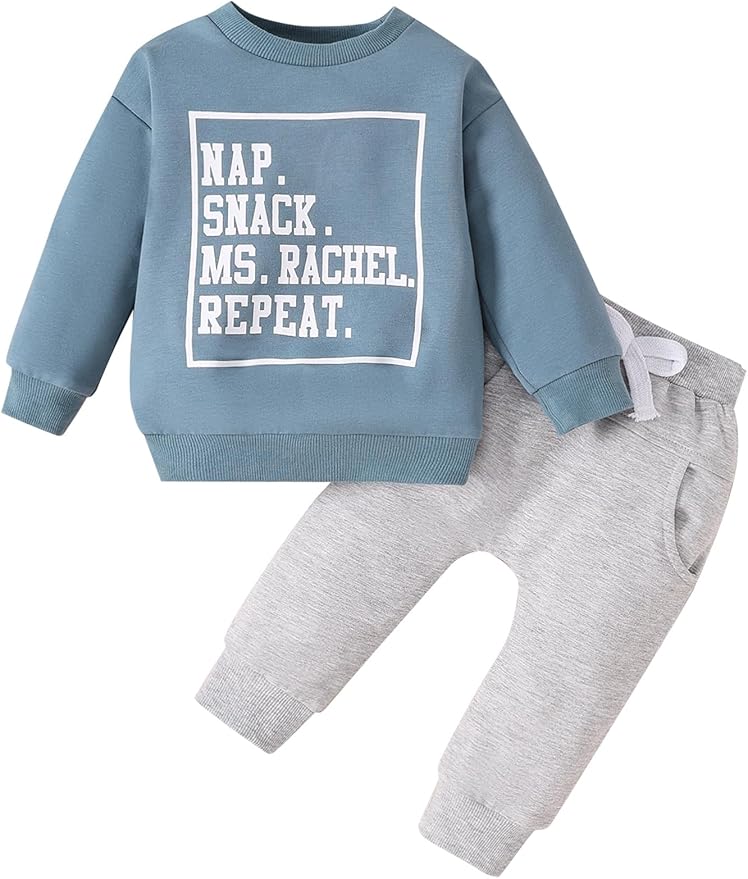 Yvowming Baby Boy Clothes Fall Clothes Truck Print Long Sleeve Pullover Tops + Pant Sets Toddler Winter Outfits