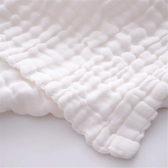 Muslin Baby Bath Towels Set 3 Pack Ultra Soft and Absorbent Baby Towels Infant Toddler Blanket Towel 6-Layer Natural Cotton Towel Suitable for Girl Boy 40x40 inches (White&Pink&Grey)