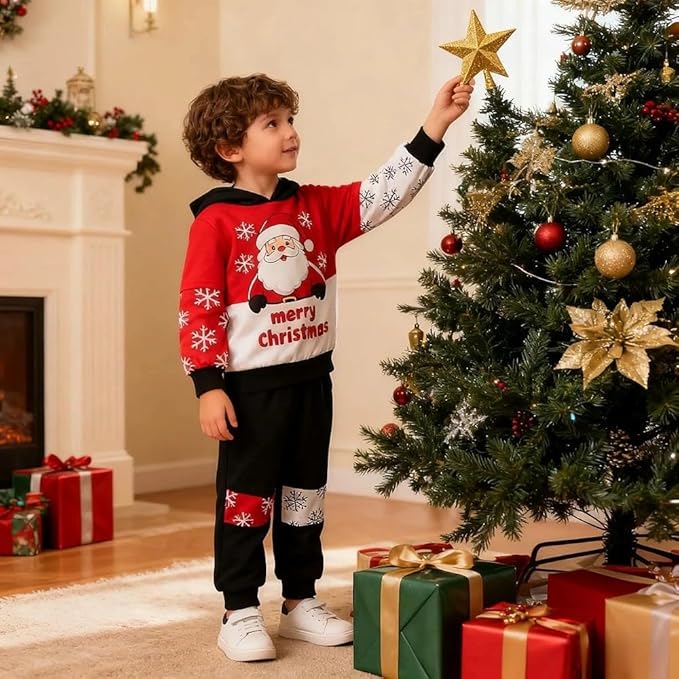 2-6T Toddler Baby Boy Clothes Color Blocking Hoodies + Pants Fall Winter Outfits