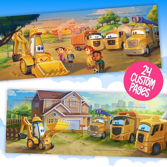 STORYBUG The Little Digger Personalized Story Book - Custom Children's Book, 11in x 8.5in, Yellow
