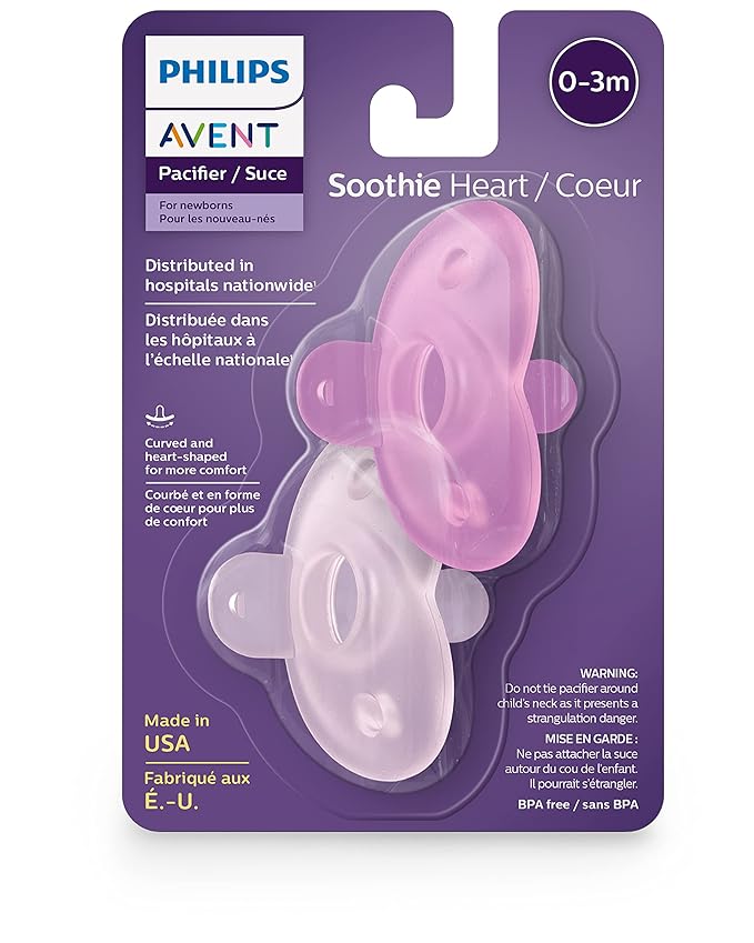 Philips Avent Soothie Heart Pacifier,Pink/Light Pink,0-3 Months,SCF099/42,4 Count (Pack of 10)