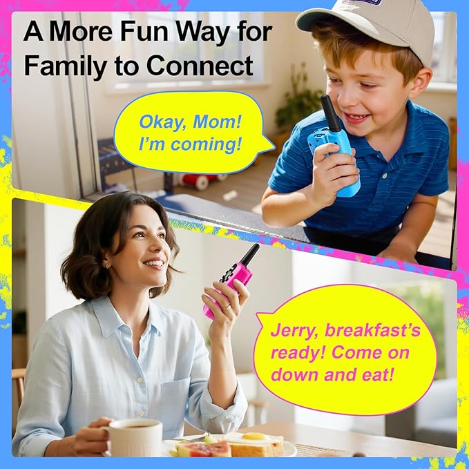 Walkie Talkies for Kids Toys Valentines Day Gifts for Kid Boys Girls 4-6, 3 Miles Range Walkie Talkie to Camping, Outdoor, 4 Year Old Girl Birthday Gifts for 3 4 5 6 7 8 9 Year Old Boy Girl Gifts