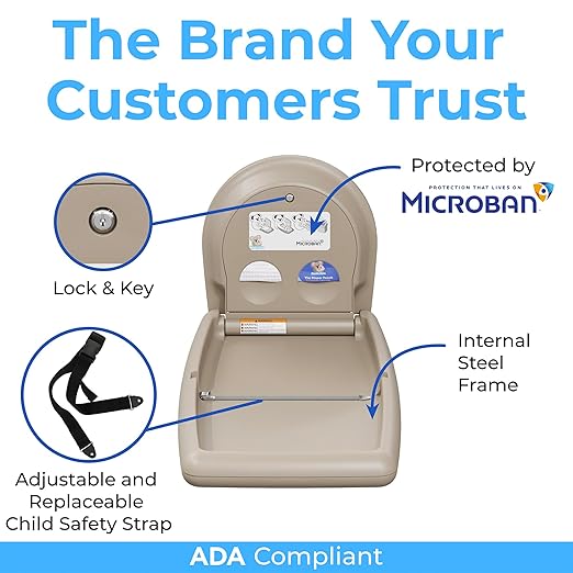 Koala Kare Surface-Mounted Vertical Baby Changing Station, Model KB301-00 (Beige)