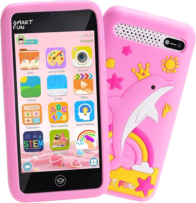 Kids Smart Phone Toys with 3.97" Touchscreen, Christmas Birthday Gifts for Kids Ages 3-12, Toddler Learning Cell Phone with Games & Dual Camera, Girls Phone Toys for Age 3 4 5 6 7 8 9 Years Old