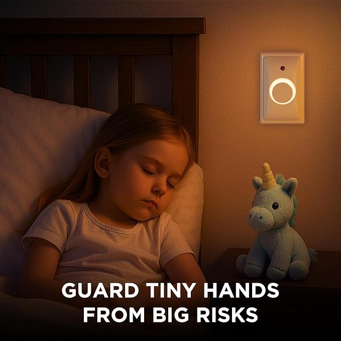 GlowGuard Childproof Outlet Covers & Night Light (2-Pack) | Secure & Tamper Resistant | Childproof, Babyproof, Toddler Proof, Child Safety Socket Cover | Light Sensor or Manual Toggle | Patent Pending