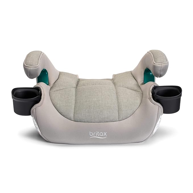 Britax UpNGo Click Backless Booster Car Seat with Rigid Latch, Lightweight and Portable Travel Booster with Slim Design and PosturePlus, Accommodates Kids up to 120 Lbs and 63” – Parchment