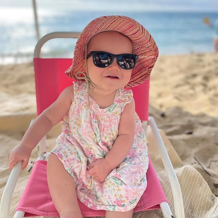 COASION Bendable Flexible Polarized Newborn Baby Sunglasses with Silicon Strap for Infant Boys Girls Age 0-12 Months CA9042