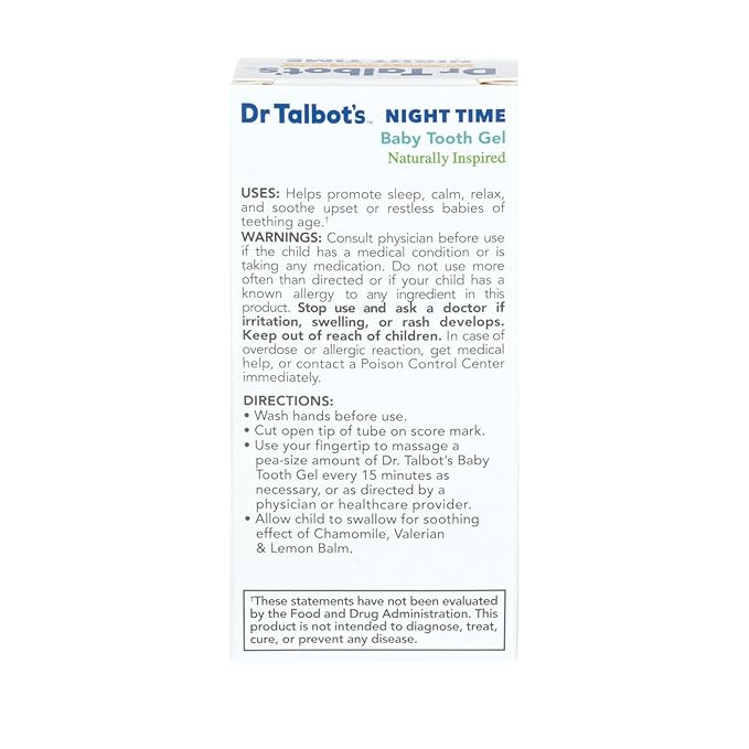Dr. Talbot's Night Time Baby Tooth Gel for Sore Gums - .53 oz Tube - Banana Flavor - for Ages 3-24 Months (Pack of 2)