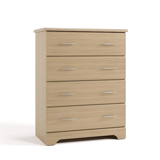 Storkcraft Brookside 4 Drawer Dresser (Driftwood) – GREENGUARD Gold Certified, Nursery Dresser for Kids Bedroom, Chest of Drawers