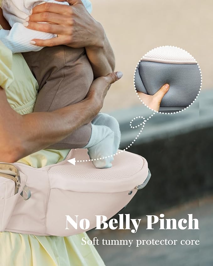 MOMTORY Baby Carrier Newborn to Toddler, 6-in-1 Baby Carrier Plus Size Friendly, Comfy and Supportive, Adjustable Detachable Infant Baby Hip Seat Carrier for 7-50lbs