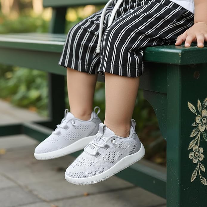 MORENDL Wide Toddler Shoes Baby Walking Shoes Girls Boys Zero Drop Minimalist Sneakers Slip On Tennis Shoe Breathable Naturally Flexible