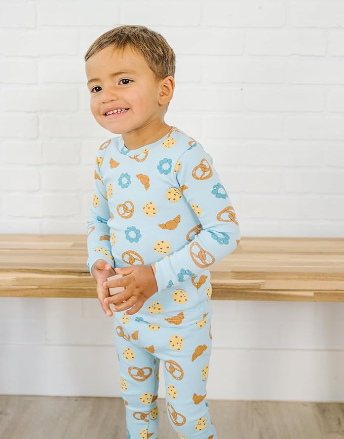 moimoln Sibling Matching 6M-8Y Soft Warm Cotton Modal Character Long Sleeve Snug-Fit Pajama Long Sleeve Sleepwear Daily