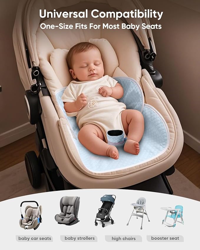 2 Pack Baby Potty Training Car Seat Protector, Waterproof Car Seat Liner for Potty Training Toilet, Baby Infant Toddler Piddle Pad Fits for Carseat, Stroller, Highchair - 2 Pack, Light Blue