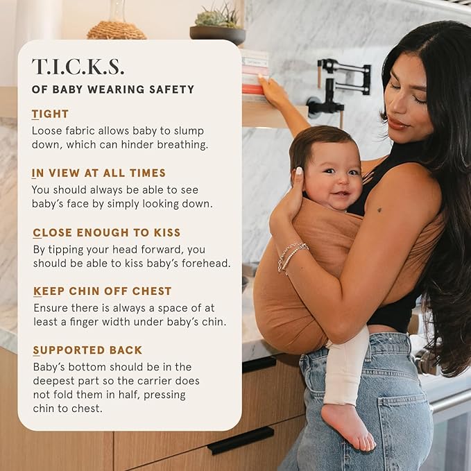 WildBird - Ring Sling Baby Carrier - 0-36 Months (up to 35 lbs) - Long (90") Sparrow & Rose Gold Ring - Front, Hip or Back Carry - Adjustable Fit - Natural Linen - Baby Essentials - New Mom Gifts