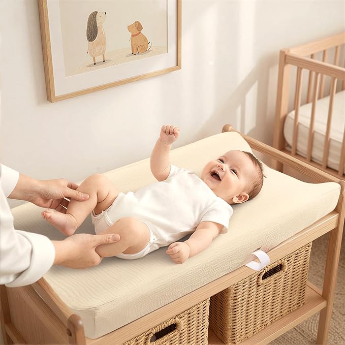 lulumoon Muslin Changing Pad Cover: Baby Diaper Changing Table Pad Cover - Changing Pad Sheets for Girls Boys