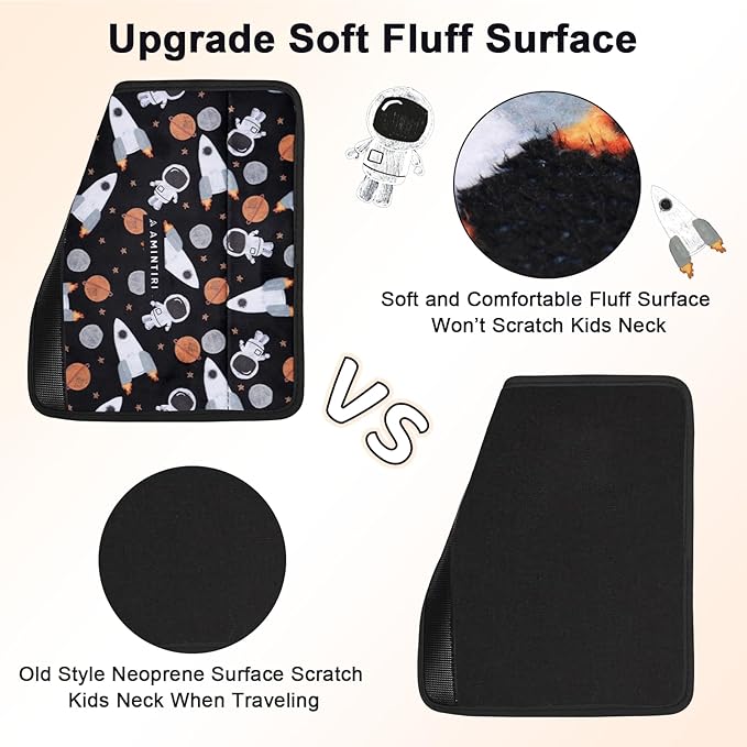 Seat Strap Shoulder Pads for Kids, Seat Belt Cover for Children, Soft Furry Seat Belt Cushion for Travel, Cartoon Car Seat Belt Pad Cover for Boys and Girls.