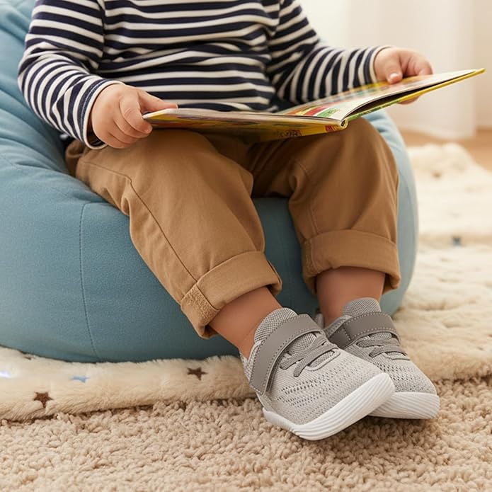 MORENDL Toddler Sneakers Baby Boys & Girls Barefoot Shoes Lightweight Breathable Walking Running Tennis Athletic Sport Shoes