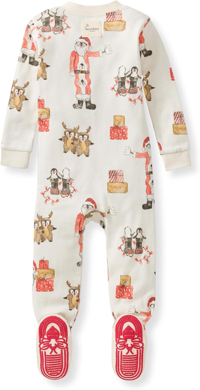Burt's Bees Baby baby-boys Sleeper Pjs, 100% Organic Cotton, One-piece Footie, Zip Up Jumpsuit, Snug Fit Pajamas