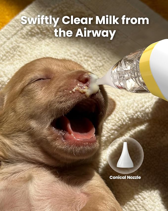 GROWNSY Electric Nasal Aspirator for Pet, Whisper-Quiet Nose & Ear Suction for Dogs, Cats, Puppies & Kittens, Adjustable Suction, Food-Grade Silicone, Relieve Congestion, Clear Milk, Clean Ears