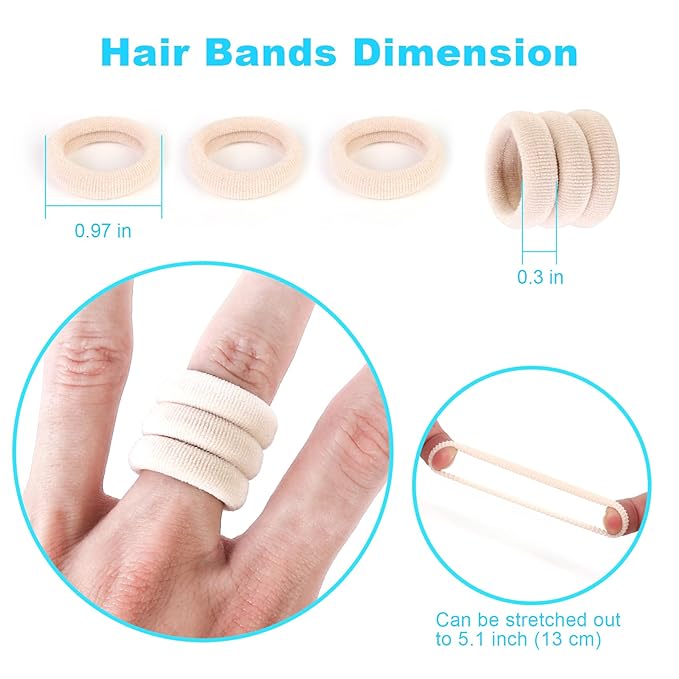 Blonde Toddler Hair Ties, Seamless Baby Girl Hair Bands No Damage, Cotton Girls Hair Ponytail Holders and Small Kids Elastic Holders No Crease, Blond