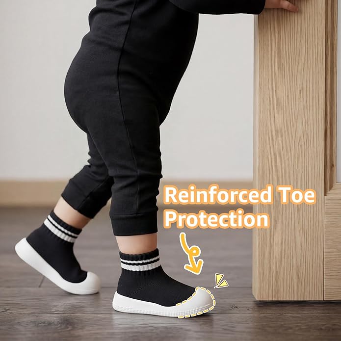 STQ Baby Socks Shoes Toddler Wide Toe Box Non-Slip Slippers Infant Walking Shoe Soft Baby Boys Girls Lightweight Sneakers