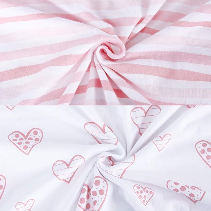 Bassinet Sheets Fit for Dream On Me Traveler/Skylar/Lotus Bassinet, INFANS, Maydolly and Evolur Stellar Bassinet, 2 Pack, 100% Jersey Knit Cotton, Breathable and Heavenly Soft, Pink