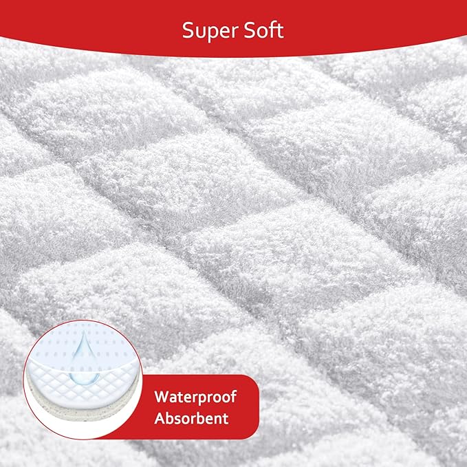 Moonsea Quilted Thicker Changing Pad Liner 4 Pack Waterproof, Fit for Changing Table Liners are Warm On a Baby's Back Non-Slip Design Reusable Pads Machine Washable, White and Grey