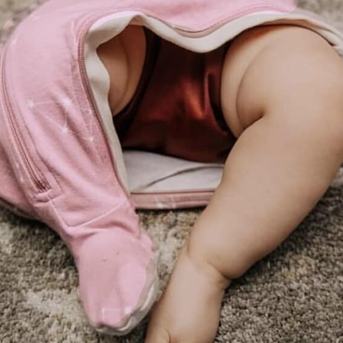 zippyjamz – Zipper Organic Sleeper Footed Onesies Sleeper Baby Pajamas with Inseam Zipper