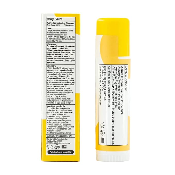TUBBY TODD Mineral Sunstick - Broad Spectrum SPF 30 Sunscreen for Kids - Water-Resistant Stick Sunscreen for Body & Face - Safe for Sensitive Skin - 2 Pack, 0.5 oz