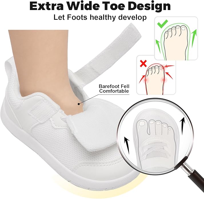 Wide Toe Box Toddler Shoes Baby First Walking Shoe Boys Girls Non-Slip Zero Drop Minimalist Tennis Sneakers
